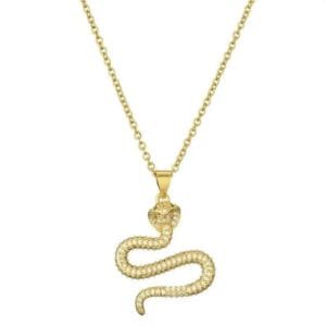 Affichez Puissance Et élégance Avec Notre Collier Serpent En Or Jaune!