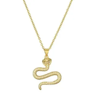 Affichez Puissance Et élégance Avec Notre Collier Serpent En Or Jaune ! 2 Affichez Puissance Et élégance Avec Notre Collier Serpent En Or Jaune!