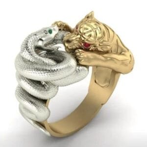 Bague éblouissante: Léopard Et Serpent En Parfaite Harmonie! 5 (49,5mm)