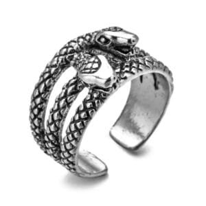 Bague Serpent Aggressif En Acier Inoxydable 316l: Mystère Et Pouvoir - 5 (49,5mm)