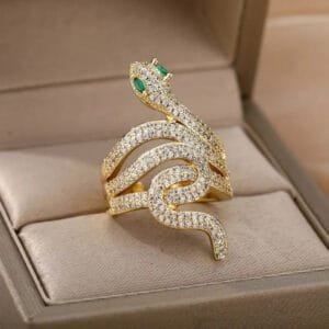 Bague Serpent Chic Ajustable: élégance Et Mystère à Votre Doigt!