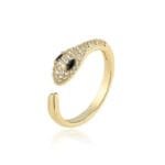 Bague Serpent Chic Aux Yeux Noirs Un Bijou élégant à Adopter!