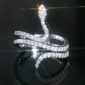 Bague Serpent Diamant: Modernité Et énergie Terrestre En Inoxydable 316l! - 5 (49,5mm)