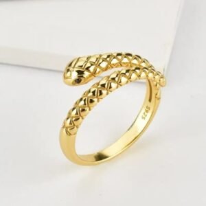 Bague Serpent Doré Intemporel Femme — Serpent Univers