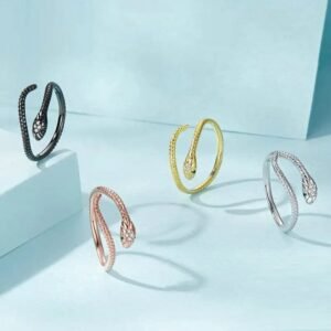 Bague Serpent Argent Doré 925 Femme — Serpent Univers