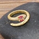 Bague Serpent Diamant Rose Acier Inoxydable