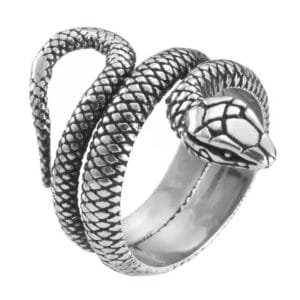 Bague Serpent En Acier Inoxydable 316l: Pouvoir Et Sagesse Réunis! 6 (52mm)