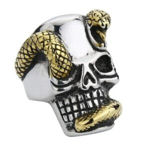 Bague Serpent En Acier Inoxydable: Osez Le Danger Avec Style! - 6 (52mm) / Argent & Or