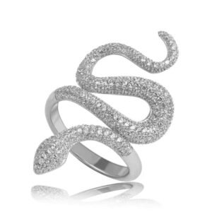 Bague Serpent Argent Massif Sinueux — Serpent Univers