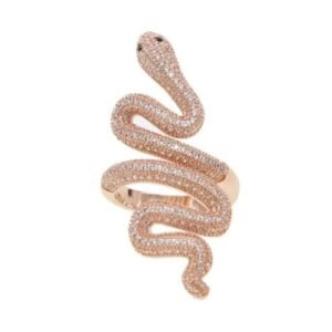 Bague Serpent Or Rose Diamant Femme — Serpent Univers