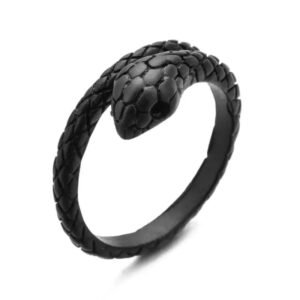 Bague Cobra Mamba Noir Femme — Serpent Univers