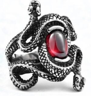 Bague Serpent Œil Acier Inoxydable 316L — Serpent Univers