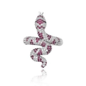 Bague Serpent Scintillante Cristal Or — Serpent Univers