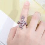 Bague Serpent Scintillante: L’élégance Reptilienne à Votre Doigt! 9 (59,5mm)