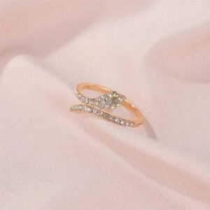 Bague Serpent Strass Doré Cristal — Serpent Univers