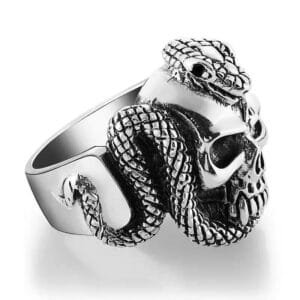 Bague Serpent Tête De Mort : éveillez Votre énergie De Renouveau ! 2 Bague Serpent Tête De Mort: éveillez Votre énergie De Renouveau! 6 (52mm)