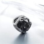 Bague Serpent Tête De Mort Noire: Affichez Votre Style Audacieux! 11 (64,5mm)