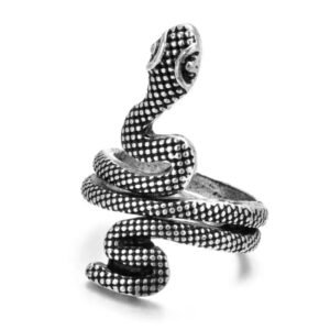 Bague Serpent Vintage Noir Blanc Femme — Serpent Univers