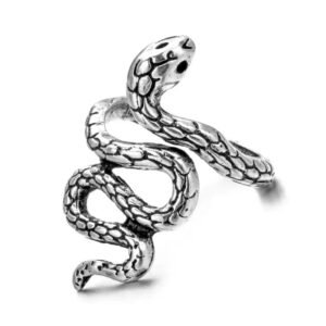 Bague Serpent Vipère Aspic Acier Inoxydable — Serpent Univers
