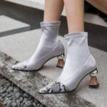 Bottines à Talon Serpent: L’élégance Originale à Vos Pieds! Noir / 39