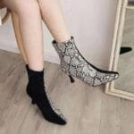 Bottines Bi-ton Serpent: élevez Votre Style Avec Des Talons Fins! Gris / 37