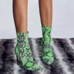 Bottines Imprimé Serpent Vert: L’élégance Audacieuse à Vos Pieds! 36
