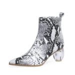 Bottines Python à Talons: L’élégance Audacieuse à Vos Pieds! Beige / 36
