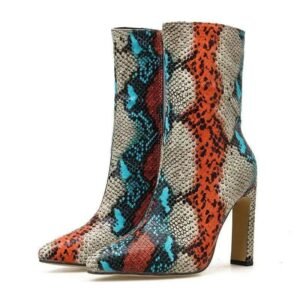 Bottines Python Multicolores Motif — Serpent Univers