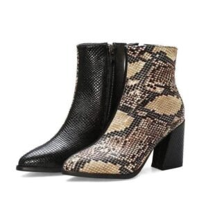 Bottines Serpent Camelle Bi-ton Cuir — Serpent Univers