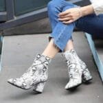 Bottines Serpent En Cuir De Qualité Supérieure Pour Un Hiver Stylé! 40