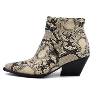 Bottine Serpent Cuir Motif Python Femme — Serpent Univers