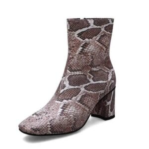 Bottine Serpent Marron Effet Peau Cuir — Serpent Univers
