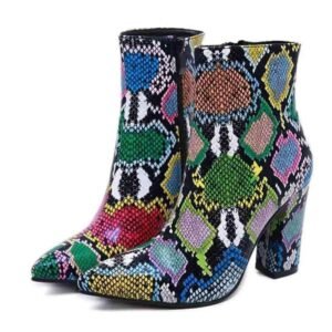 Bottine Serpent Multicolore Motif Femme — Serpent Univers