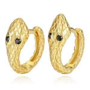 Boucle d&rsquo;Oreille Serpent Argent Sterling Noir — Serpent Univers