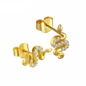 Boucle d&rsquo;Oreille Serpent Or Ondulé Discret — Serpent Univers