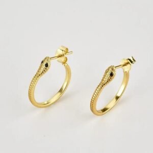 Boucle d&rsquo;Oreille Serpent Doré Sophistication — Serpent Univers