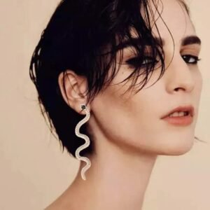 Boucle d&rsquo;Oreille Serpent Acier Punk Audacieuse Dorée — Serpent Univers