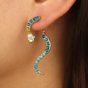Boucle d&rsquo;Oreille Serpent Pendante Multicolore — Serpent Univers
