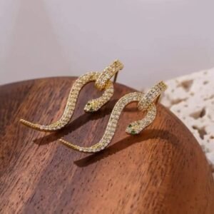 Boucle d&rsquo;Oreille Serpent Or Brillant Femme — Serpent Univers