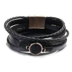 Bracelet Peau De Serpent: Chic Robuste Et Unisexe! Noir