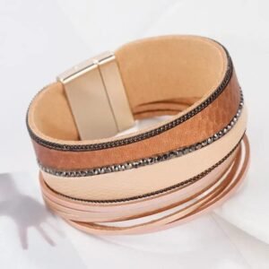 Bracelet Serpent Cuir Marron Tressé Homme — Serpent Univers