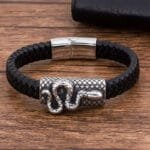 Bracelet Serpent En Cuir Tressé: élégance Et Tendance Assurée!