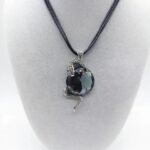 Collier Serpent Cristal Noir Acier Inoxydable