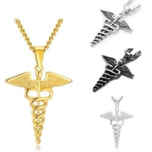Collier Caducée Hermès Serpent Cuivre — Serpent Univers