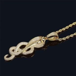 Collier Serpent Cobra Doré Cristaux — Serpent Univers