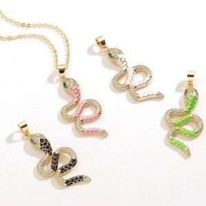 Collier Serpent Cuivre Brillant Femme — Serpent Univers