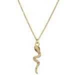 Collier Serpent En Or Avec Pendentif éblouissant Aux Diamants Roses!