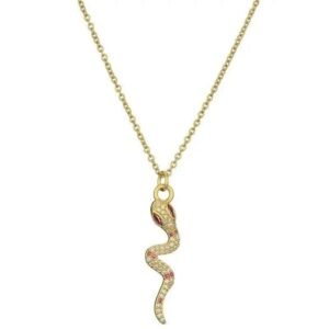 Collier Serpent Pendentif Diamants Roses — Serpent Univers