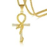 Collier Serpent: Pendentif Croix Ankh Pour Protection Et Guérison!