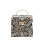 Craquez Pour L’élégance Du Sac Serpent Tendance Avec Perles Blanches! Bleu